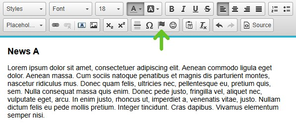 Select the flag icon (anchor)