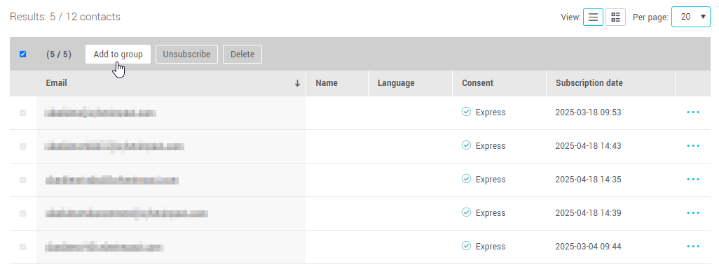 Add the result to a group