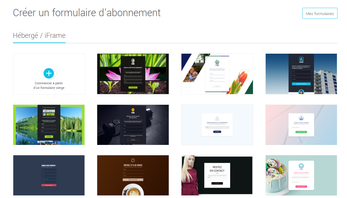 Modèles de formulaire