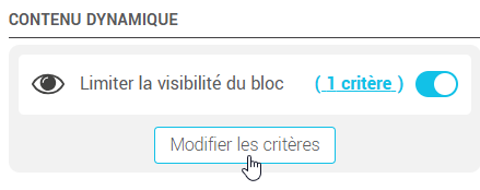 Modifier les critères (autre option)