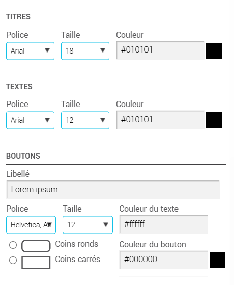 Modifier le titre, le texte et les boutons du bloc